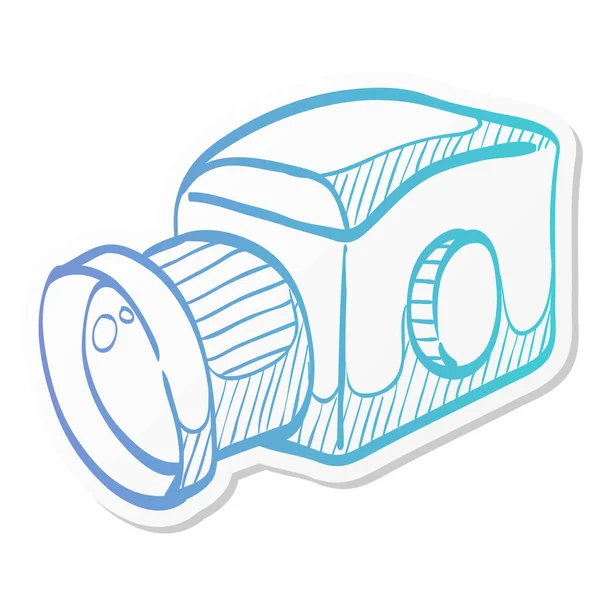 Camera Icon Sticker Color Style Vintage Retro Photography Photo Mechanical — Stock Vector