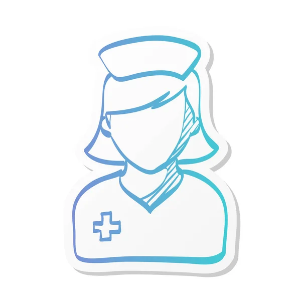 Εικονίδιο Νοσοκόμας Στυλ Αυτοκόλλητου Χρώματος Ιατρική Περίθαλψη — Διανυσματικό Αρχείο