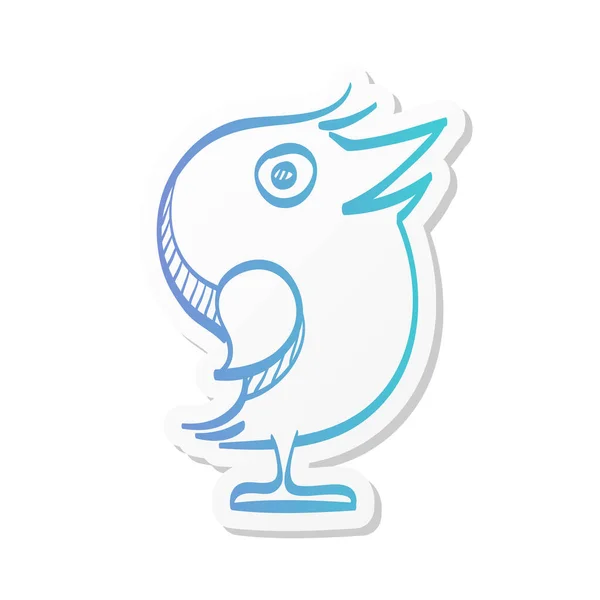 Vogel Symbol Stickerfarbenstil Social Media Werbung Zwitschert — Stockvektor