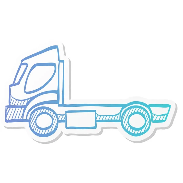 Lege Container Lift Truck Pictogram Sticker Kleur Stijl Automobielindustrie Logistieke — Stockvector