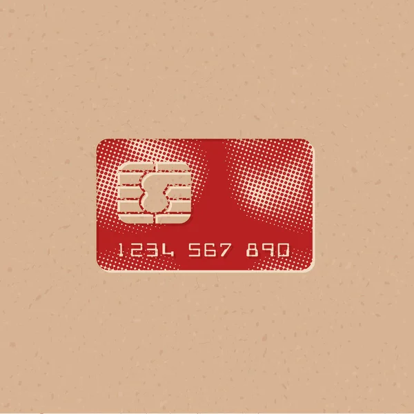 Εικονίδιο Πιστωτικής Κάρτας Στυλ Halftone Εικονογράφηση Διανύσματος Φόντου Grunge — Διανυσματικό Αρχείο
