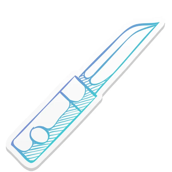 Ikona Nože Barevném Stylu Nálepky Zbraň Útok Bitva Nebezpečí Dýka — Stockový vektor