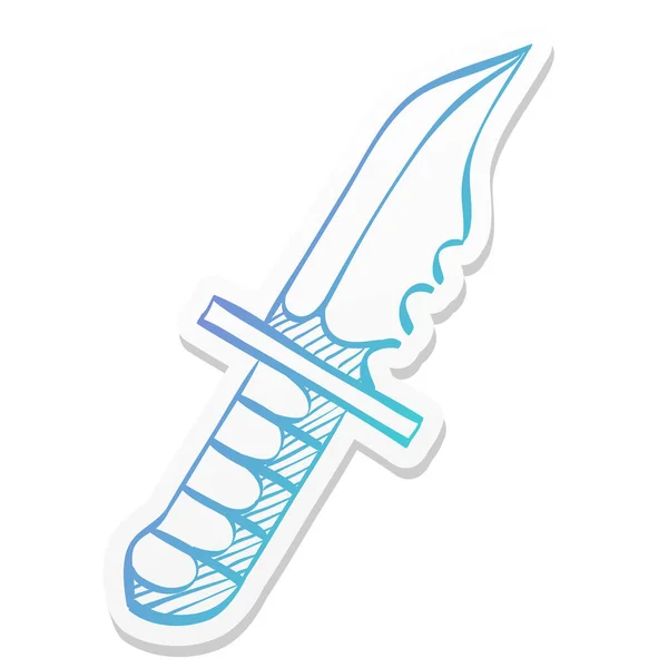 Icône Couteau Dans Style Couleur Autocollant Arme Assaut Bataille Danger — Image vectorielle