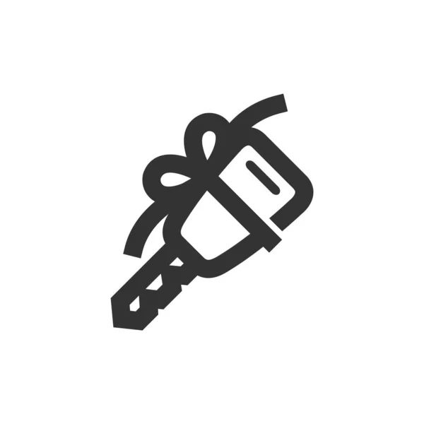 Autoschlüssel Preissymbol Dicken Umriss Schwarz Weiße Monochrome Vektorillustration — Stockvektor