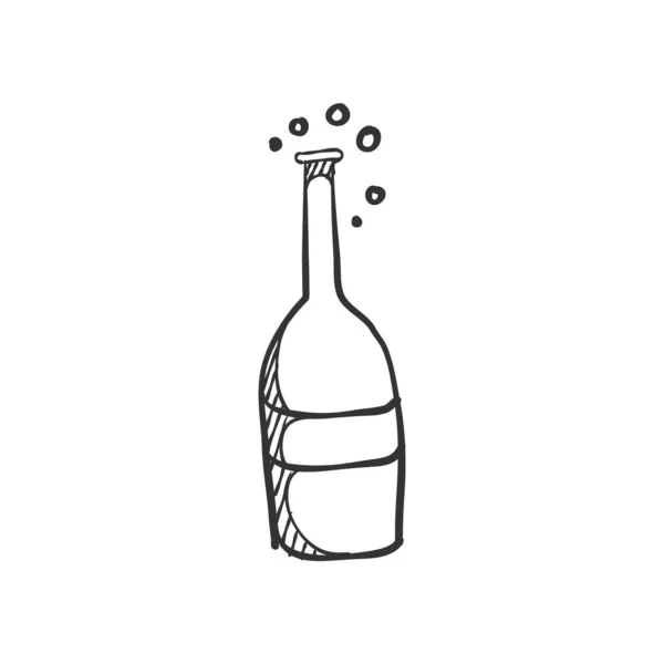 Icono Botella Estilo Boceto Ilustración Vectorial — Vector de stock