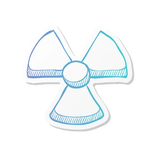 Radioaktives Symbol Stickerfarbstil Wissenschaft Forschung Energie Atommüll — Stockvektor