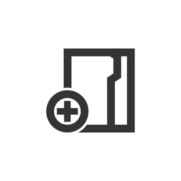 Ikona Folderu Grubym Obrysie Czarno Biały Monochromatyczny Wektor Ilustracja — Wektor stockowy