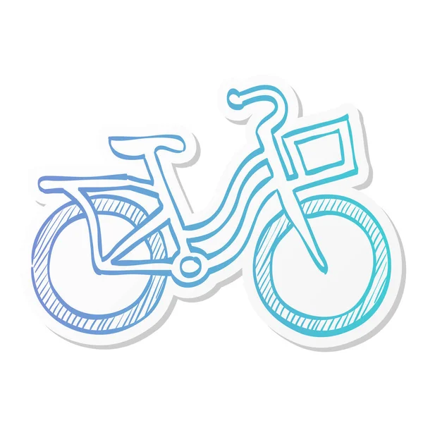 City Bike Icon Sticker Color Style Transportation Sport Urban Fashion — Stock Vector