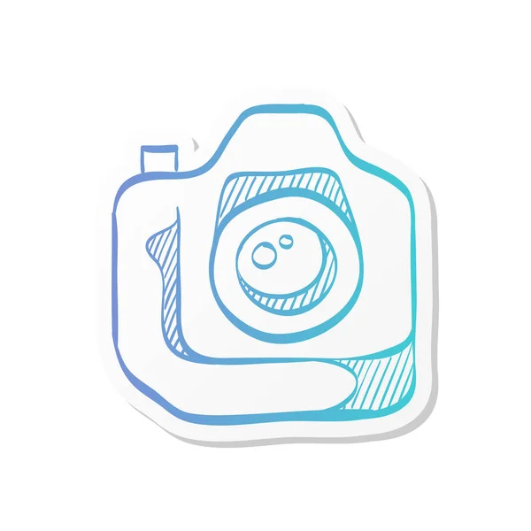 Camera Pictogram Sticker Kleur Stijl Fotografie Beeld Elektronische Beeldvorming Digitale — Stockvector