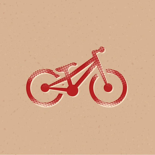 Trial Fiets Icoon Halve Toon Stijl Grunge Achtergrond Vector Illustratie — Stockvector