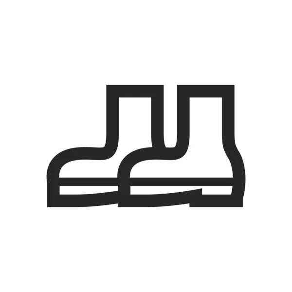 Υγρές Μπότες Εικονίδιο Παχύ Περίγραμμα Στυλ Ασπρόμαυρη Μονόχρωμη Διανυσματική Απεικόνιση — Διανυσματικό Αρχείο