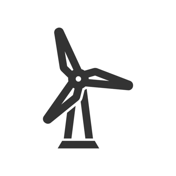Значок Ветряной Турбины Толстом Очертании Черно Белая Монохромная Векторная Иллюстрация — стоковый вектор
