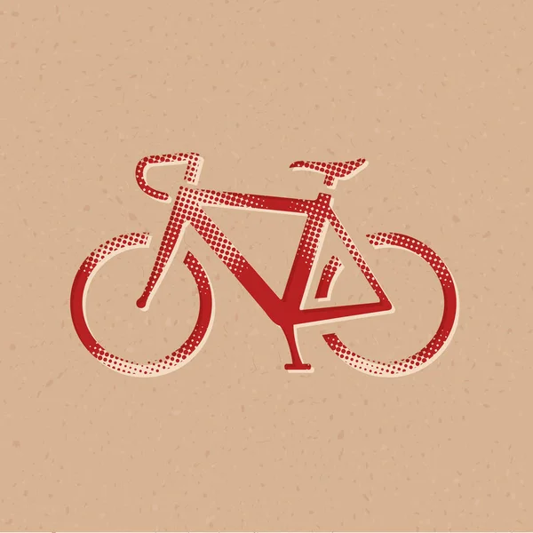 Ícone Bicicleta Estrada Estilo Meio Tom Grunge Fundo Vetor Ilustração — Vetor de Stock