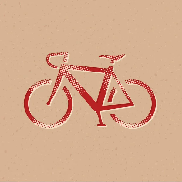 Icona Bici Strada Stile Mezzitoni Grunge Sfondo Vettoriale Illustrazione — Vettoriale Stock