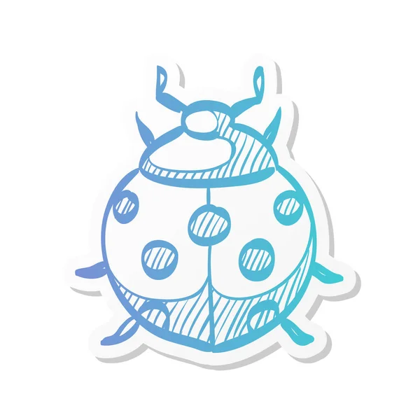 Bug Symbol Stickerfarbstil Tiere Insekten Computervirus Malware — Stockvektor