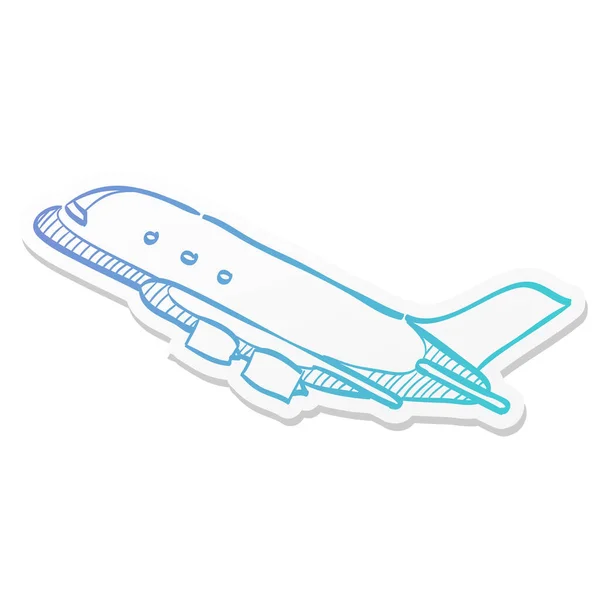Icono Avión Estilo Color Pegatina Aviación Despegue Viajes Negocios — Vector de stock