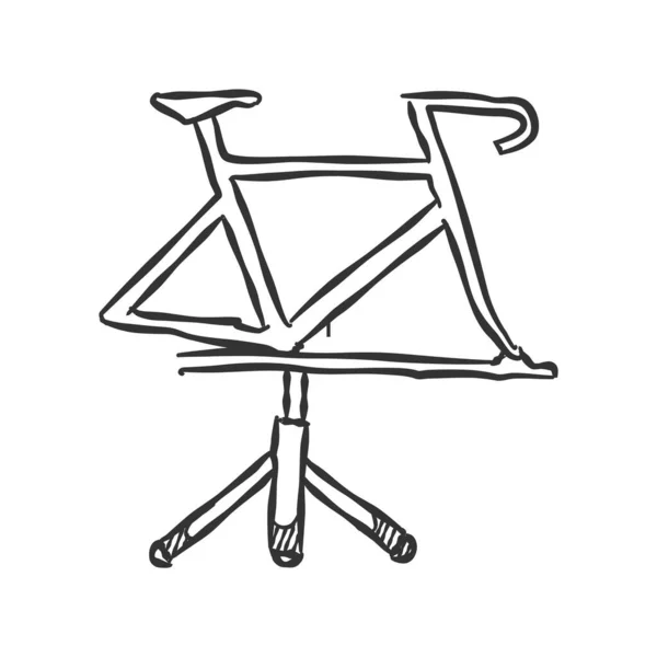 スケッチスタイルで自転車スタンドアイコン ベクターイラスト — ストックベクタ