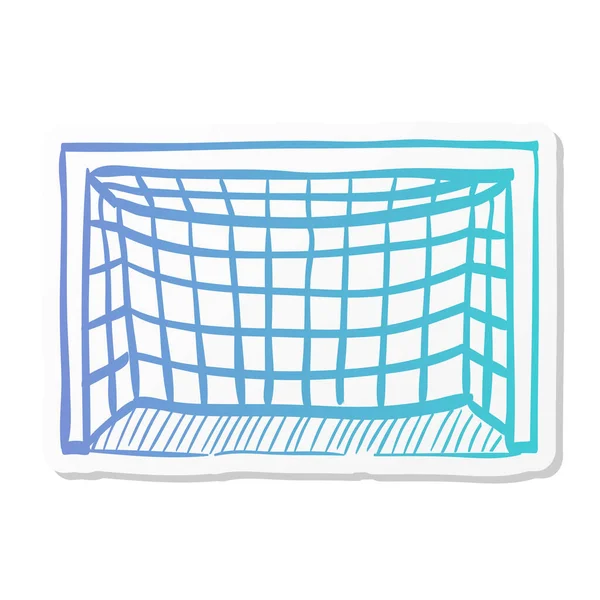 Football goal post icon in sticker color style. Sport ball soccer