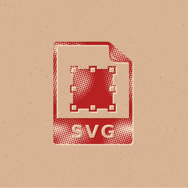 Svg Fájl Ikon Félhang Stílusban Grunge Háttér Vektor Illusztráció — Stock Vector