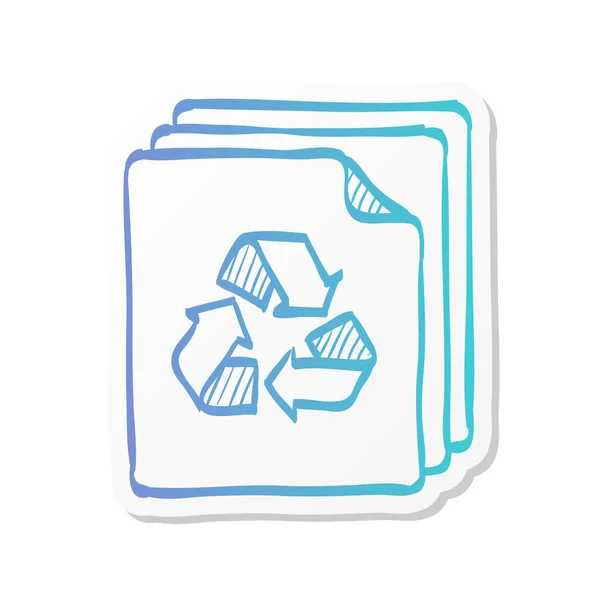 Prullenbak Symbool Pictogram Sticker Kleur Stijl Milieu Wordt Groen — Stockvector