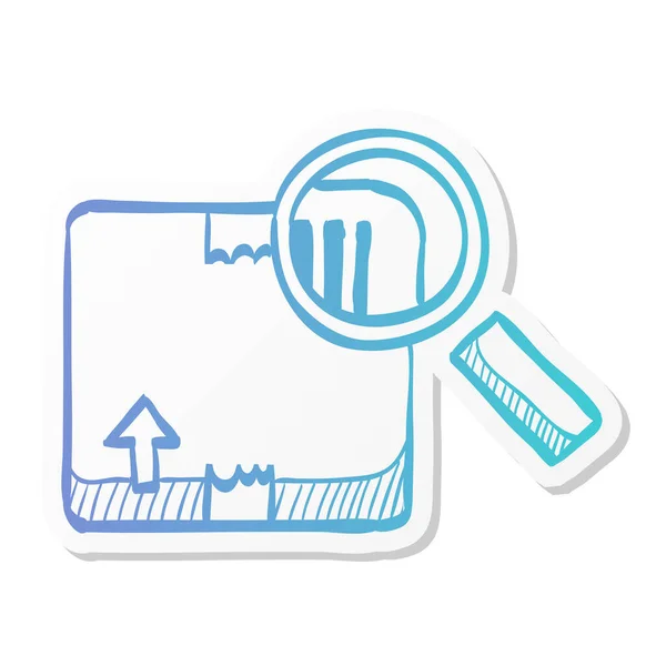 Icona Tracciamento Pacchi Stile Adesivo Colore Ricerca Dei Pacchetti Logistici — Vettoriale Stock