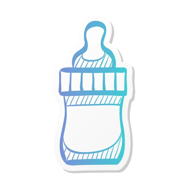 Mjölkflaska Ikon Klistermärke Färg Stil Baby Barn Napphållare Dricka Tröstare — Stock vektor