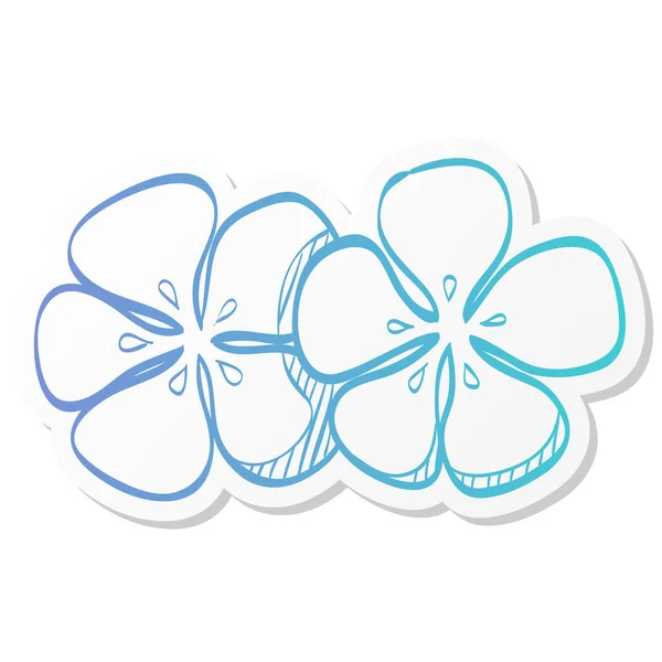 Jasmijn Bloemen Pictogram Sticker Kleur Stijl Spa Aromatherapie — Stockvector