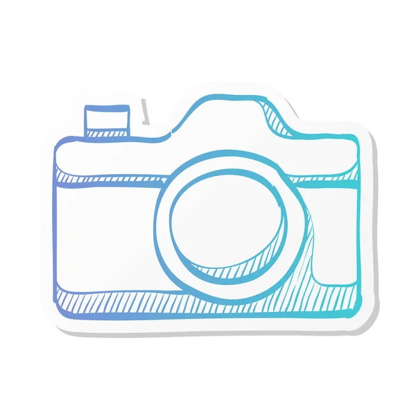 Camera Reparatie Pictogram Sticker Kleur Stijl Fotografie Beeld Elektronische Beeldvorming — Stockvector