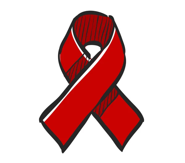 Awareness Band Symbol Farbzeichnung Aids Hiv Brustkrebs Gesundheitswesen Medizin — Stockvektor