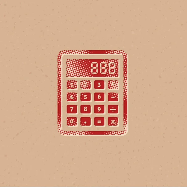 Ikona Kalkulatora Stylu Półtonowym Grunge Tło Wektor Ilustracja — Wektor stockowy