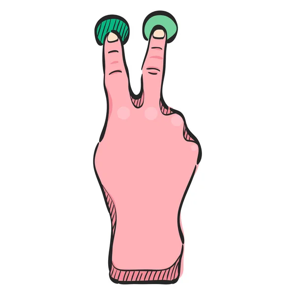 Значок Жеста Пальца Цветном Рисунке Компьютер Смартфонов Сенсорной Панелью — стоковый вектор