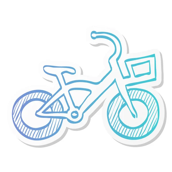 Детский Велосипед Значок Стикере Цвета Игровая Игрушка — стоковый вектор