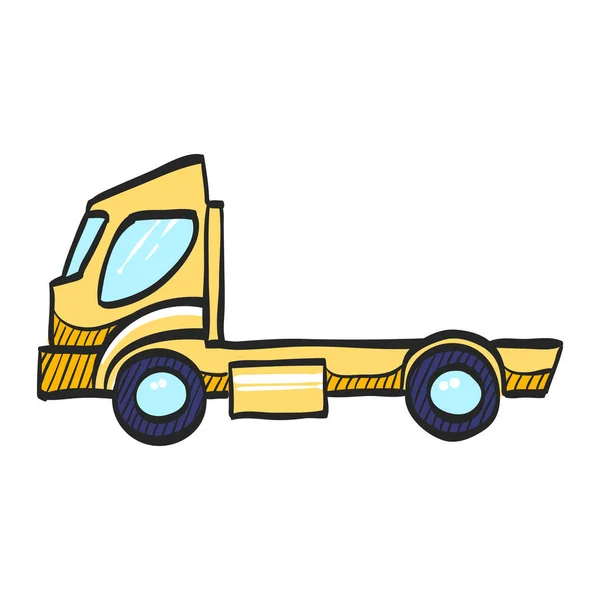 Ícone Caminhão Elevador Recipiente Vazio Desenho Cores Indústria Automobilística Distribuição —  Vetores de Stock