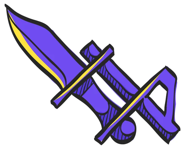 Bajonettmesser Symbol Farbzeichnung Waffe Vintage Riffle Attack Army Kriegsgefahr Dolch — Stockvektor