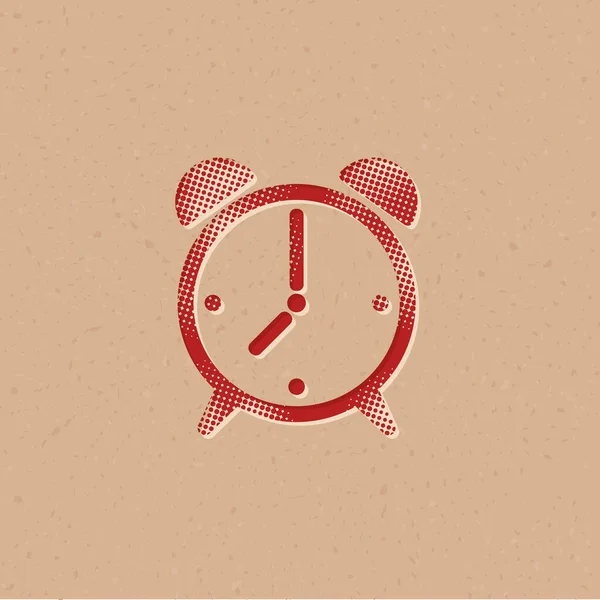 Icono Del Reloj Estilo Semitono Grunge Fondo Vector Ilustración — Archivo Imágenes Vectoriales