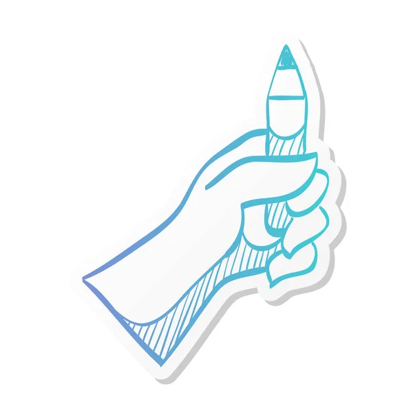Icône Mesure Crayon Dans Style Couleur Autocollant Peinture Mise Échelle — Image vectorielle