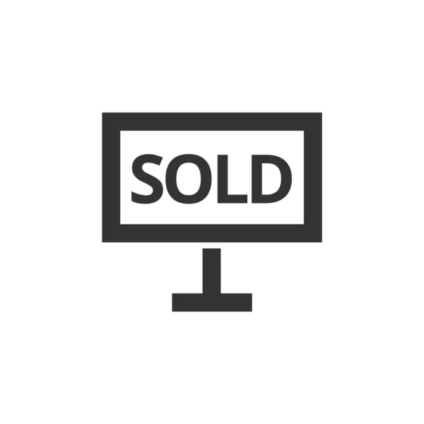 Sold Out Sign Icon Thick Outline Style Black White Monochrome — Stock Vector