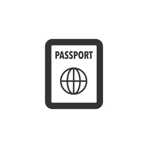 Icône Passeport Dans Style Épais Illustration Vectorielle Monochrome Noir Blanc — Image vectorielle