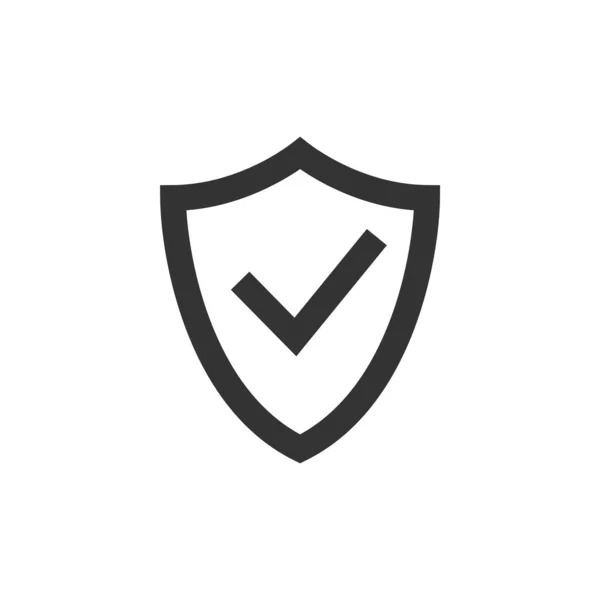 Shield Icon Thick Outline Style Black White Monochrome Vector Illustration — Stock Vector