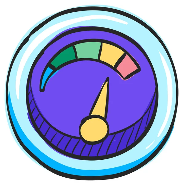 Icône Tableau Bord Dans Dessin Couleur Panneau Commande Compteur Kilométrique — Image vectorielle