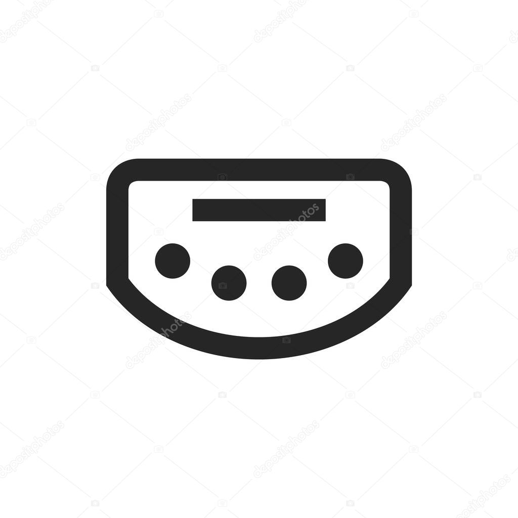 Baccarat table icon with arrows in thick outline style. Black and white monochrome vector illustration.