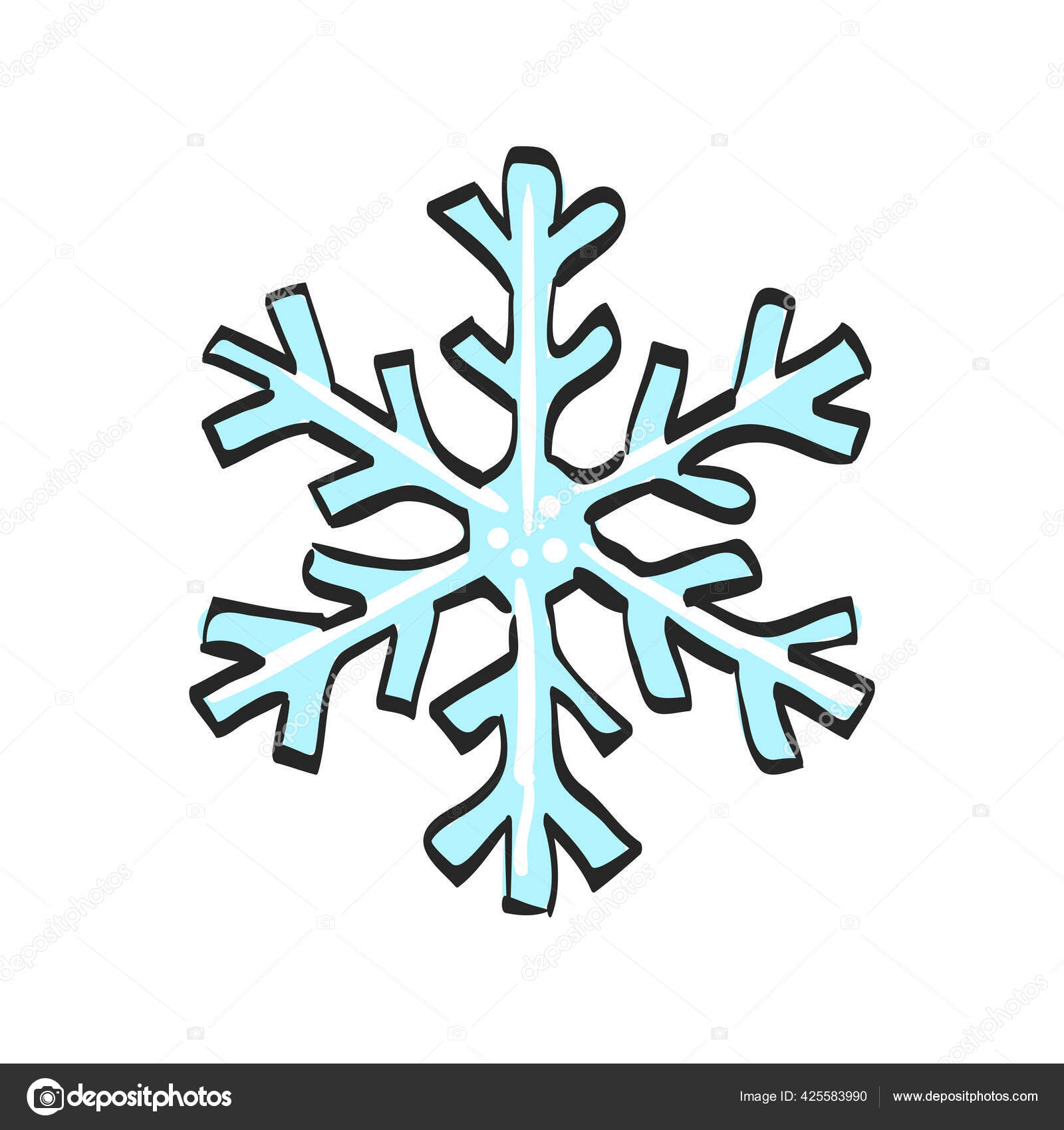 Icono Copo Nieve Dibujo Color Naturaleza Copos Nieve Invierno Diciembre  Vector de stock por ©puruan 425583990
