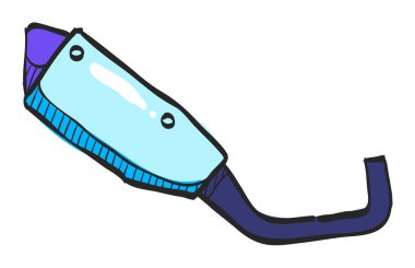 Renkli motosiklet egzoz ikonu. Otomotiv parçaları makine onarımı