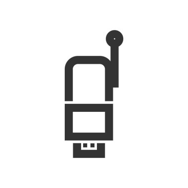 Kablosuz alıcı simgesi kalın hatlı. Siyah ve beyaz tek renkli vektör çizimi.