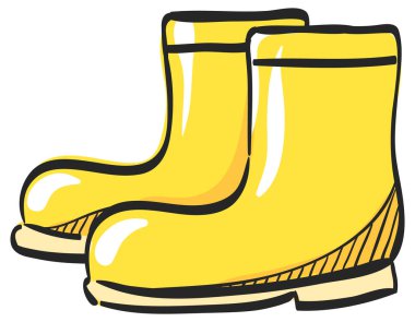 Renkli çizmede ıslak bot simgesi. Yağmur mevsimi hava koruması