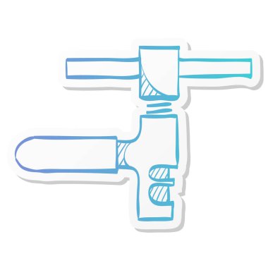 Etiket rengi şeklinde zincir simgesi. Taşımacılık sporu yedek parça aracı onarım aracı silme zinciri kes