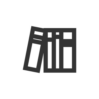 Kitap simgesi kalın ana hatlarıyla. Siyah ve beyaz tek renkli vektör çizimi.