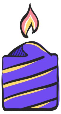 Mum renkli çizim simgesi. Işık, anıt, ateş 