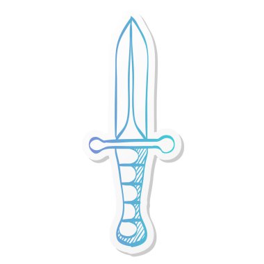 Etiket renginde bıçak simgesi. Silahlı saldırı savaş hançeri