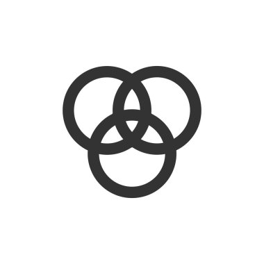 Renkli tekerlek simgesi kalın ana hatlarda. Siyah ve beyaz tek renkli vektör çizimi.